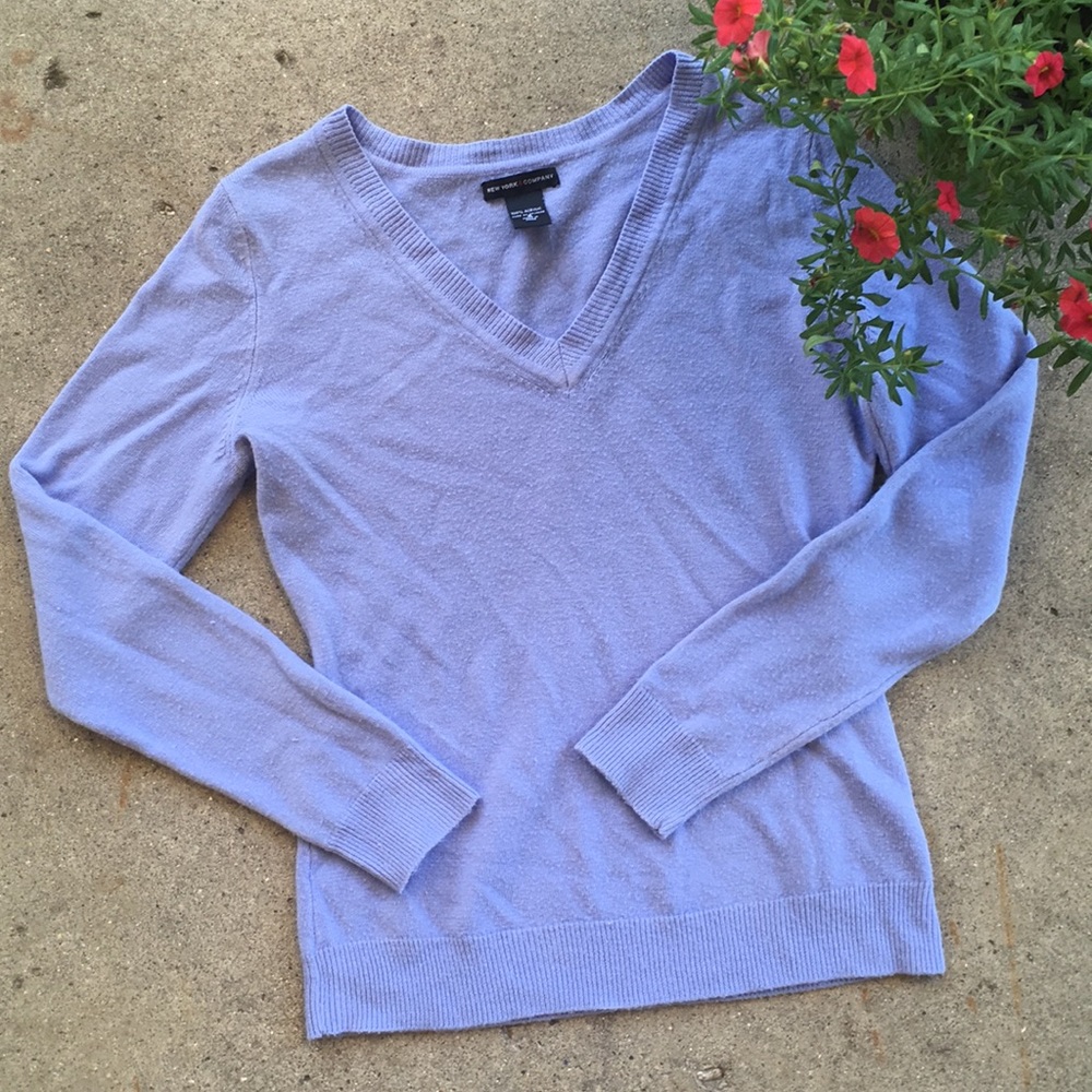 New York & Company Periwinkle V-neck Sweater